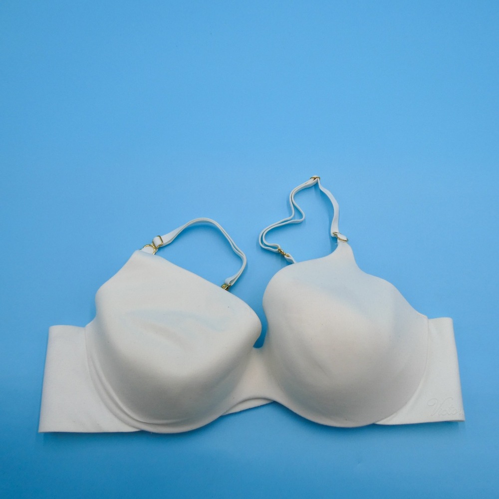 Victorias Secret Bra Women 36B Incredible Lined Perfect Coverage White Polyamide